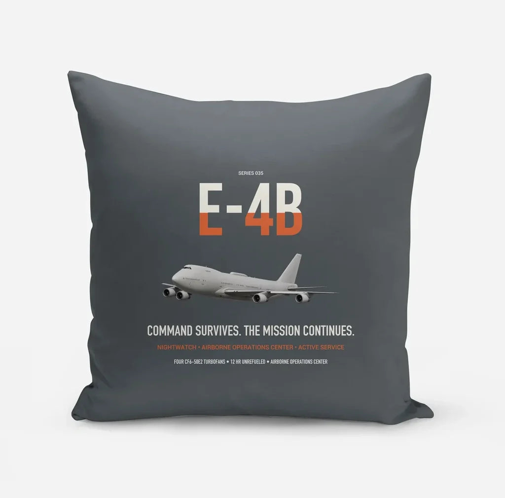 E-4B Nightwatch design on gray pillow