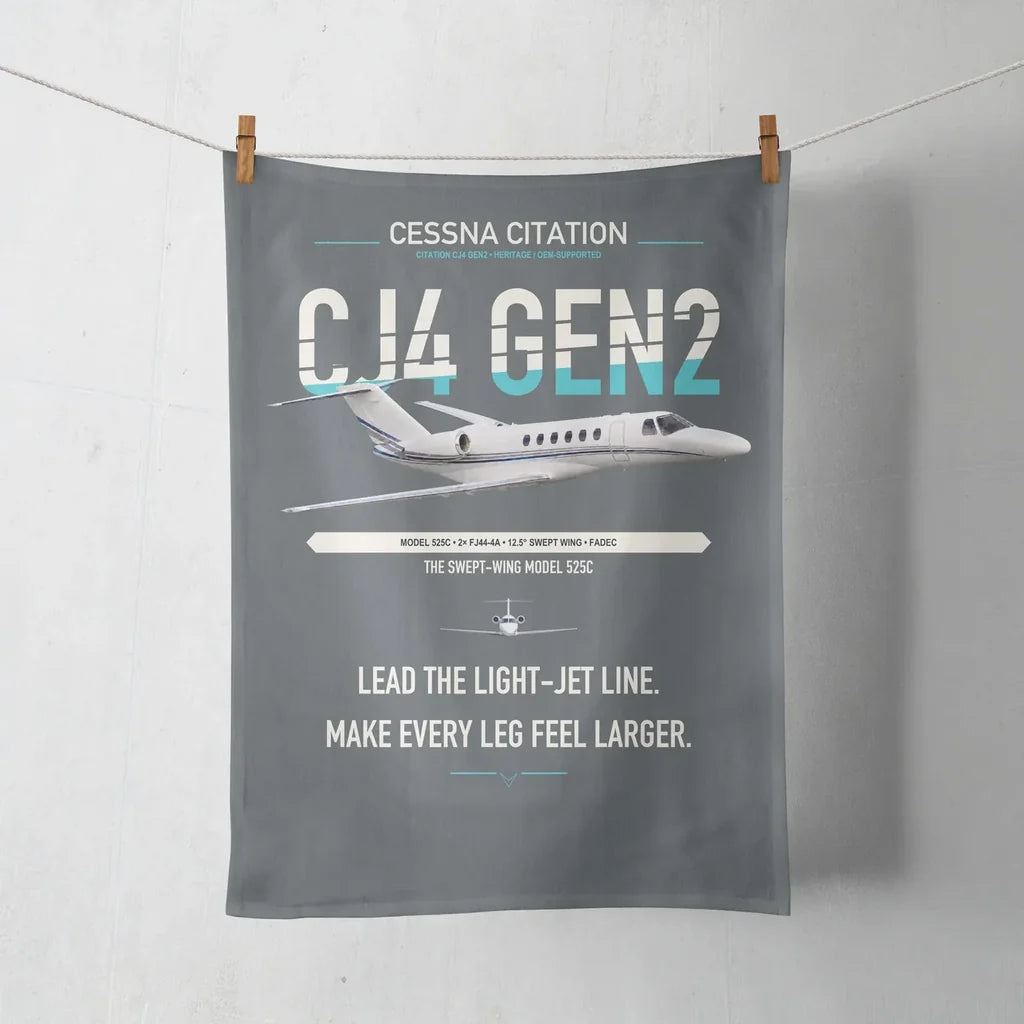 Cessna Citation CJ4 Gen2 design on gray towel