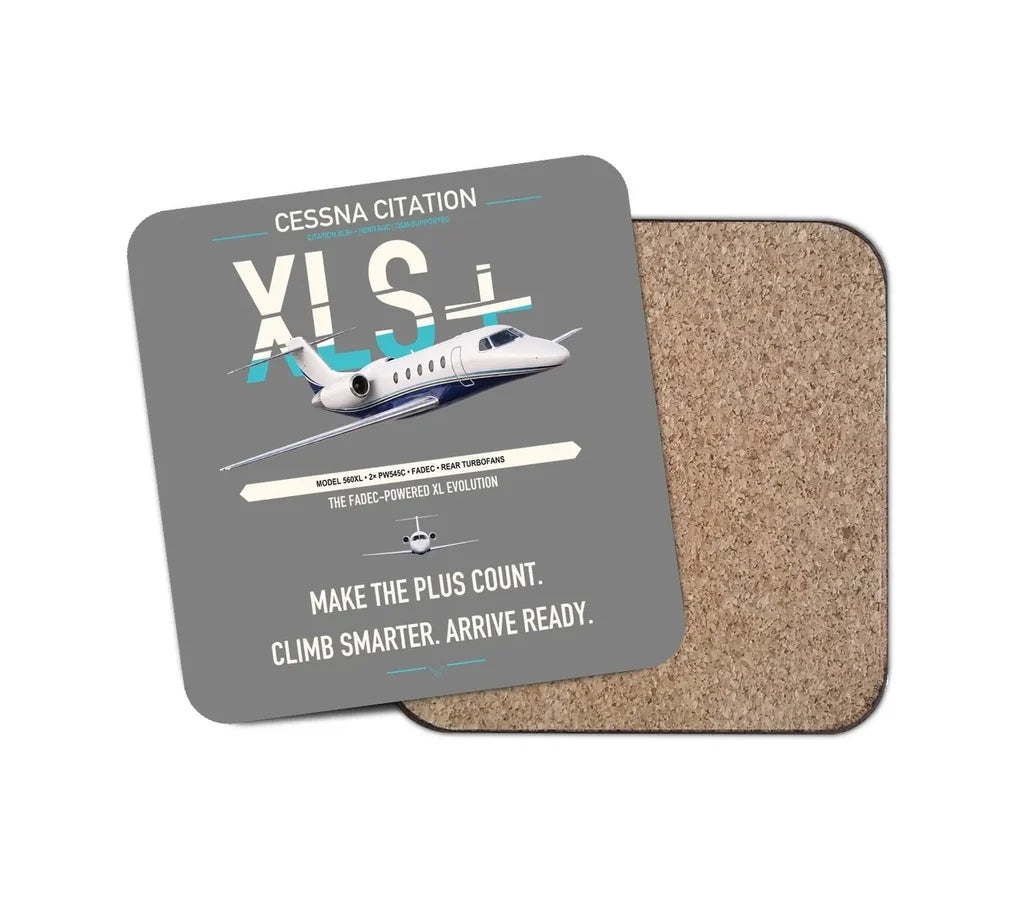 Cessna Citation XLSPlus design on gray 1 piece coaster