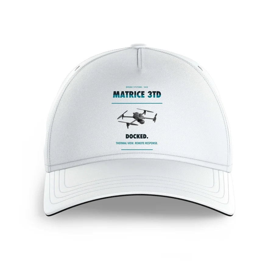 DJI Matrice 3TD design on white printed hat