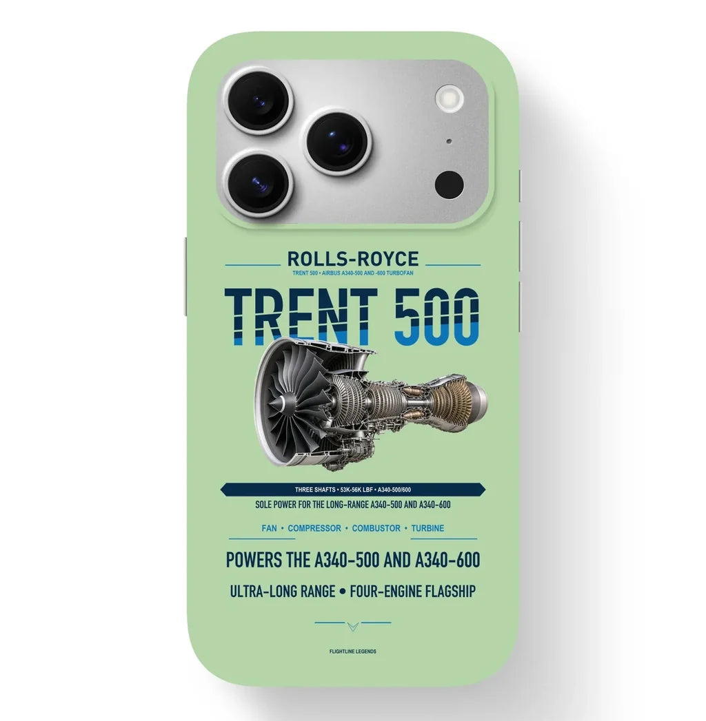 TRENT 500 Case design on light green iphone case