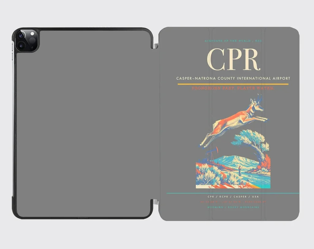 Casper–Natrona County International Airport (CPR) design on gray ipad tablet case