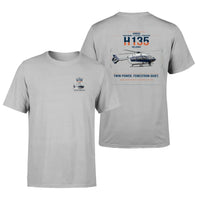 Thumbnail for Airbus H135 design on light gray t-shirt, double-side print