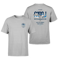 Thumbnail for Cessna 180J Skywagon design on light gray t-shirt, double-side print