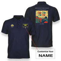 Thumbnail for VINTAGE G4444 - The Four Fours Flight - Double-Side Polo T-Shirt design on navyblue+name