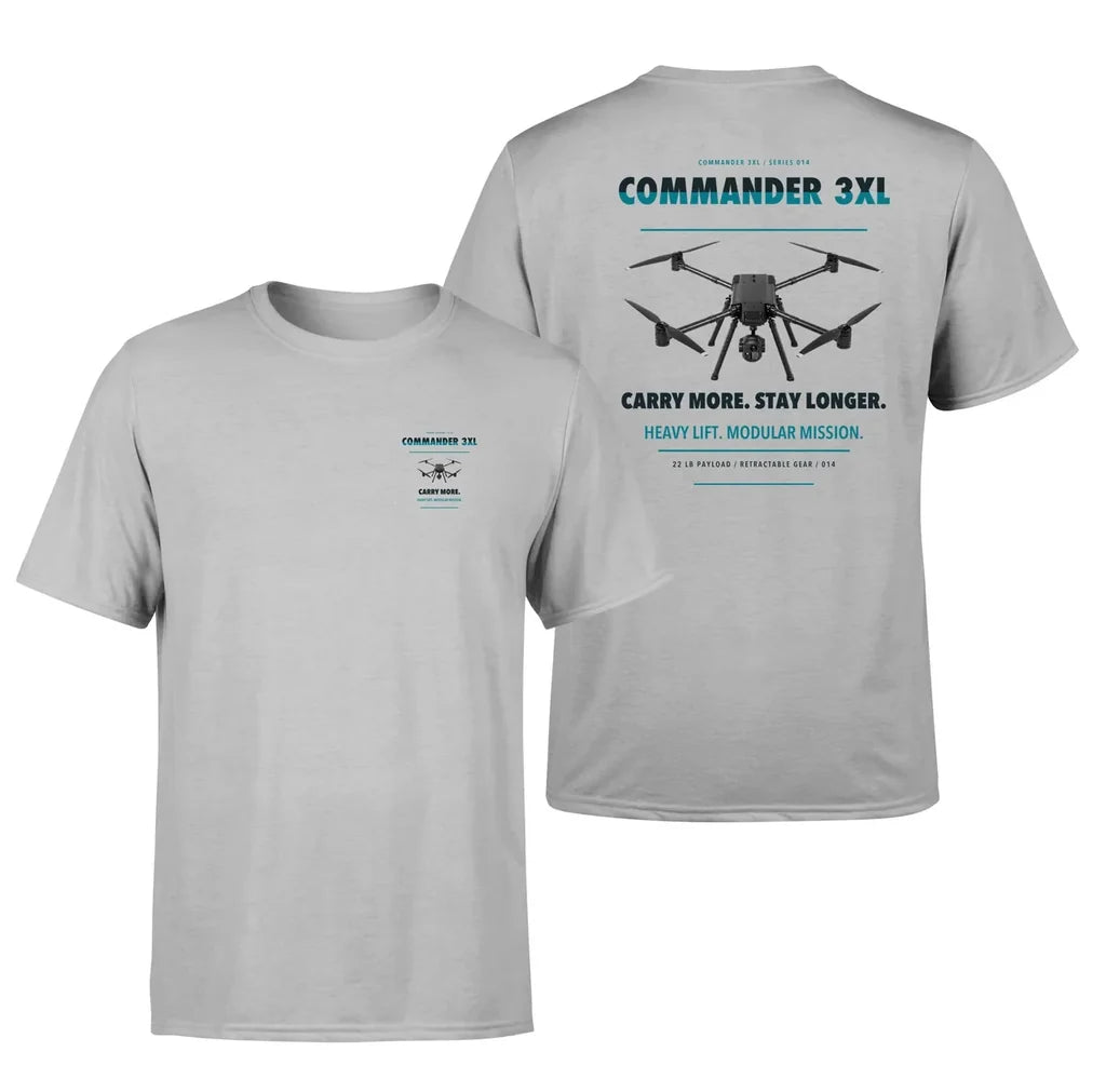 Draganfly Commander 3XL design on light gray t shirt