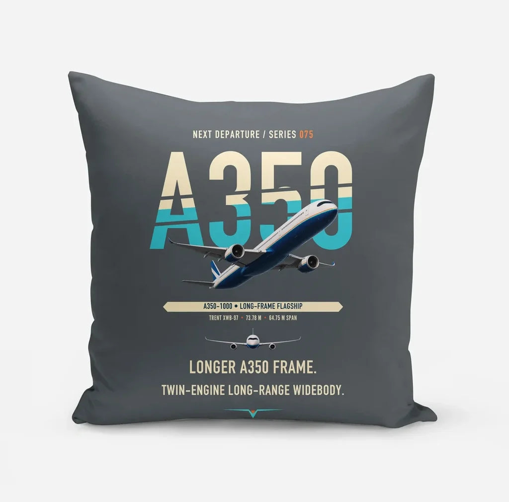 Airbus A350-1000 design on gray pillow