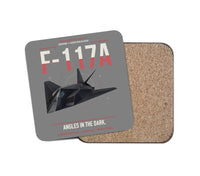 Thumbnail for F-117A Nighthawk design on gray 1 piece coaster
