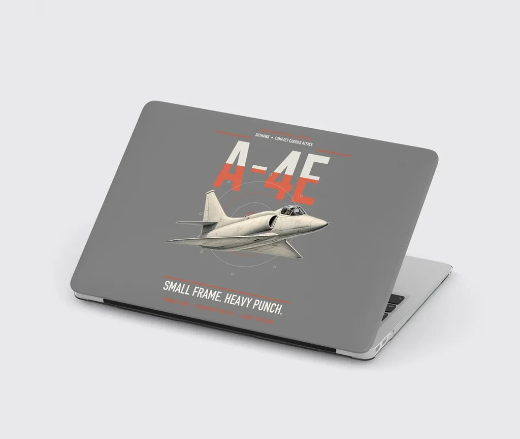 A-4E Skyhawk design on gray MacBook case