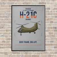 Thumbnail for Piasecki H-21C Shawnee vertical canvas print - framed - light gray background