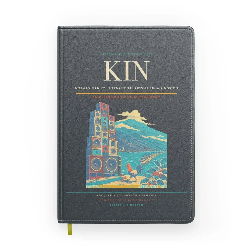 Norman Manley International Airport (KIN) design on gray notebook