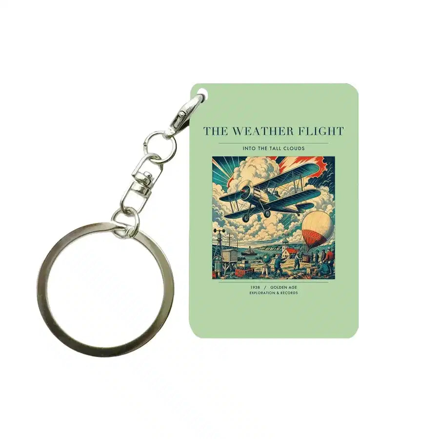 VINTAGE G4045 - The Weather Flight - Designed Key Chain design on lightgreen