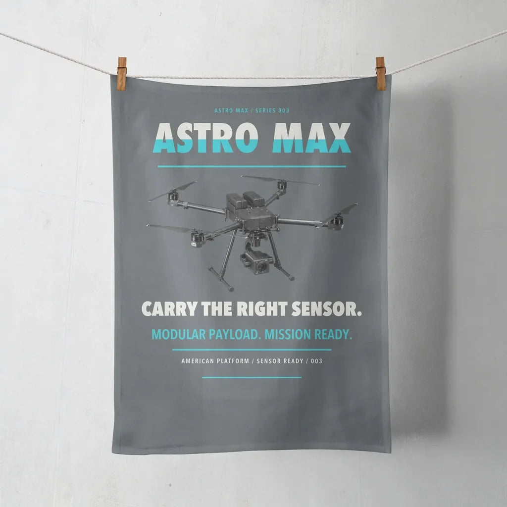 Freefly Astro Max design on gray towel