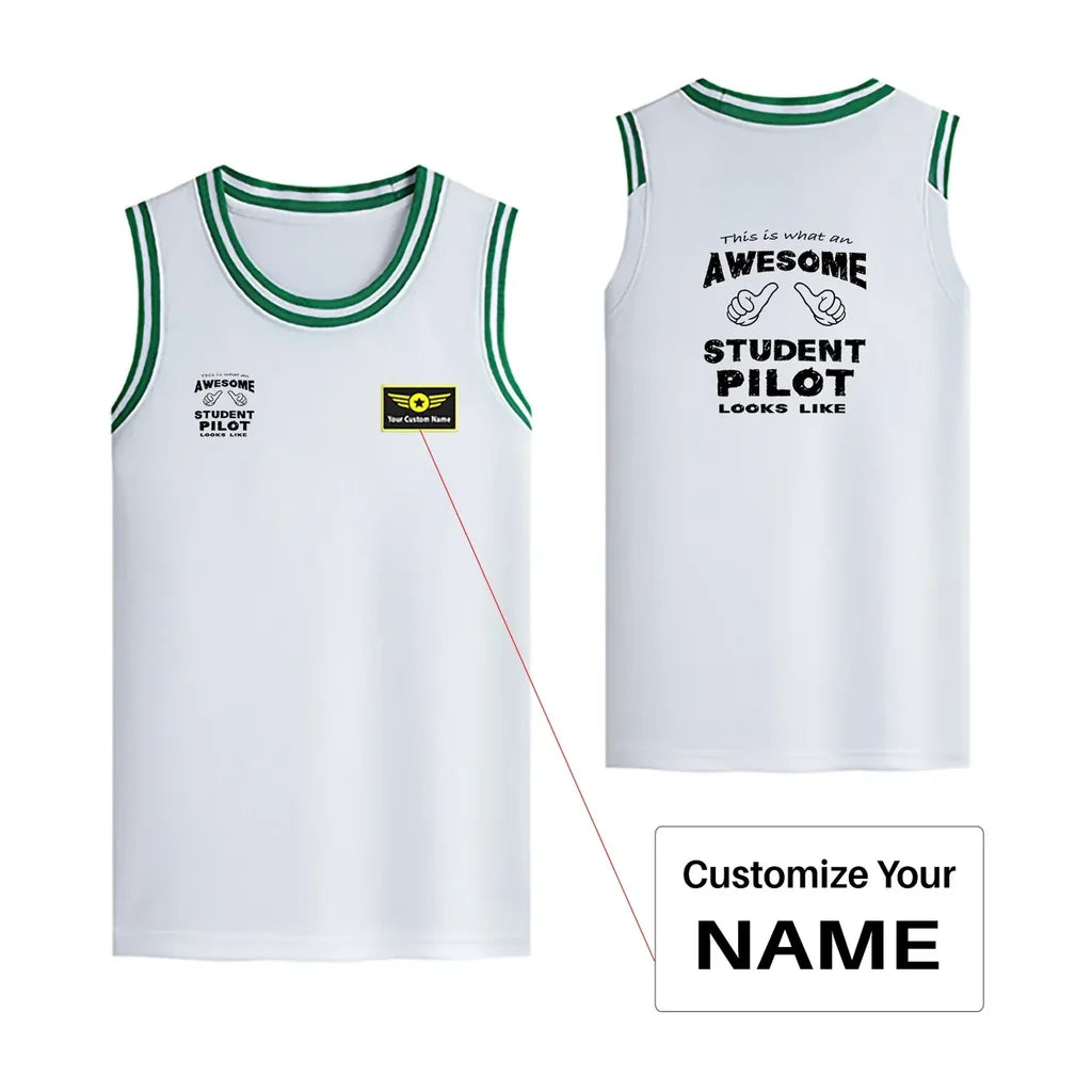 Student Pilot Designed Basketball Style Sports Tank Tops - view 11