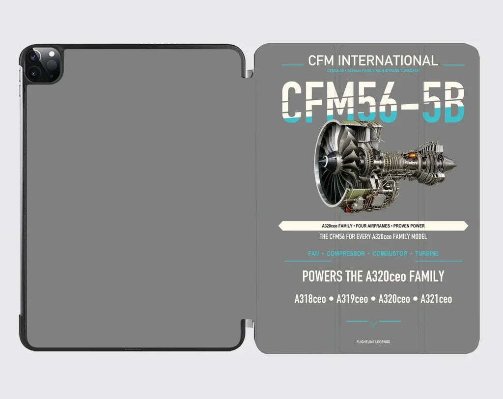 CFM56-5B design on gray ipad tablet case