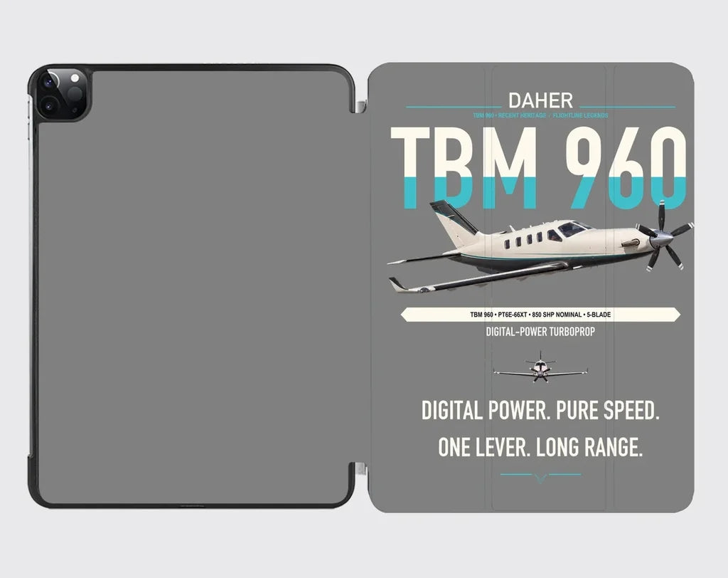 Daher TBM 960 design on gray ipad tablet case