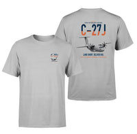 Thumbnail for C-27J Spartan design on light gray double-side t-shirt, double-side print
