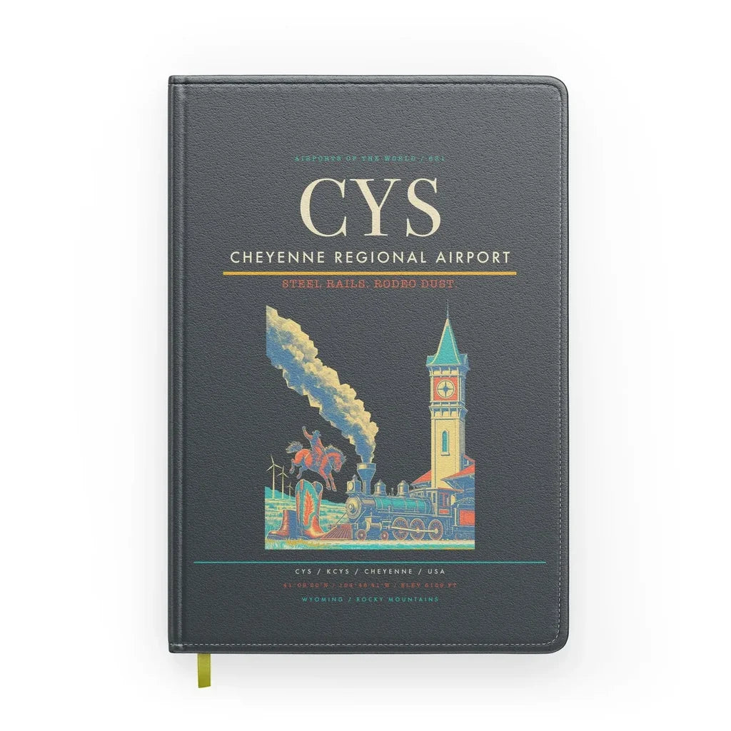 Cheyenne Regional Airport (CYS) design on gray notebook