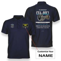 Thumbnail for CF6-80E1 design on navy blue polo with custom name badge