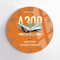 Thumbnail for Airbus A300-600R design on orange no frame wall clock