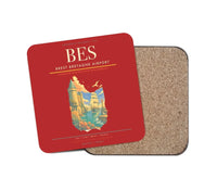 Thumbnail for Brest Bretagne Airport BES Coaster 1-Piece - Red
