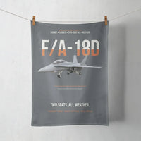 Thumbnail for F-A-18D Hornet Two Seats All Weather design on gray towel