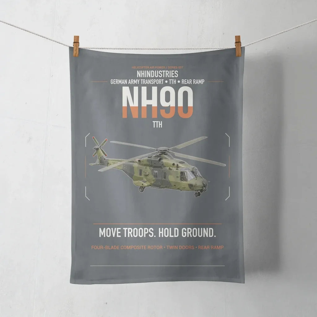 NHIndustries NH90 TTH design on gray towel