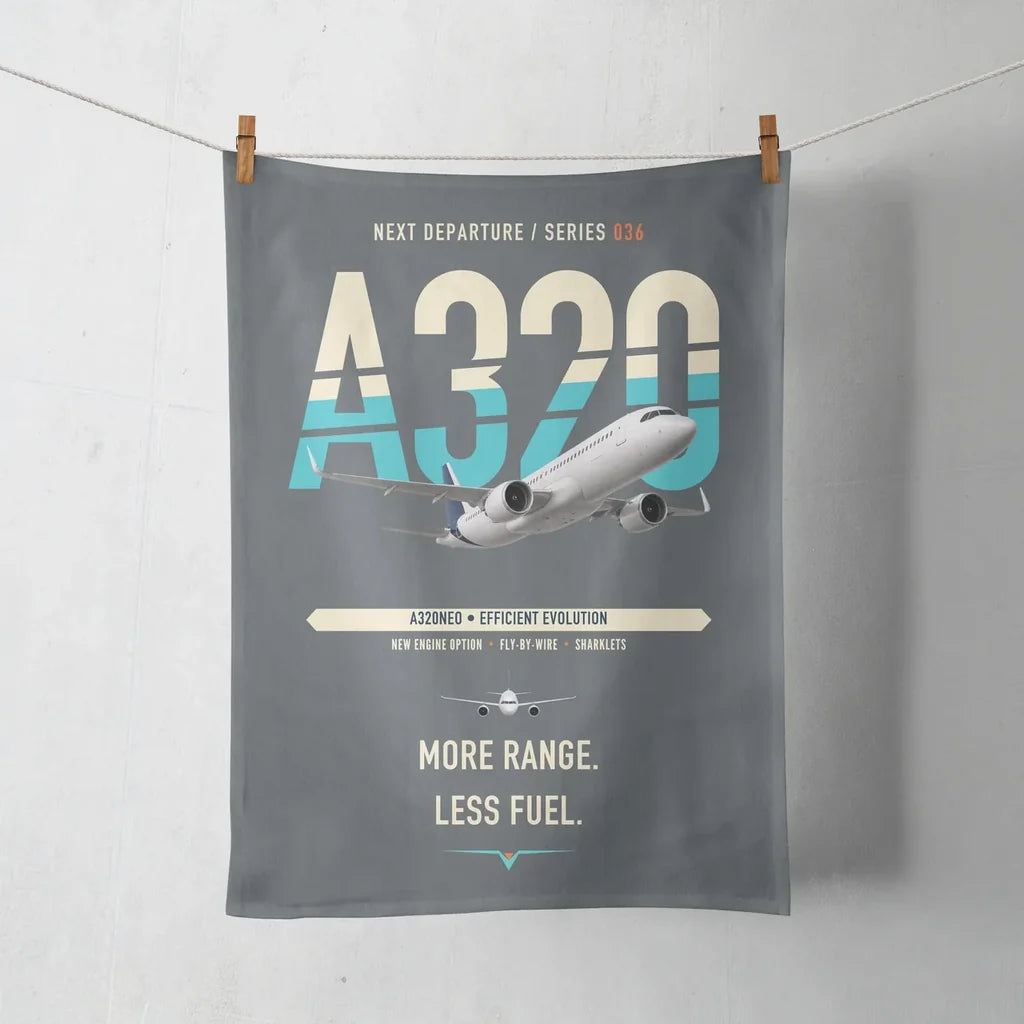Airbus A320neo design on gray towel