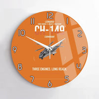 Thumbnail for Leonardo CH-149 Cormorant design on orange no frame wall clock