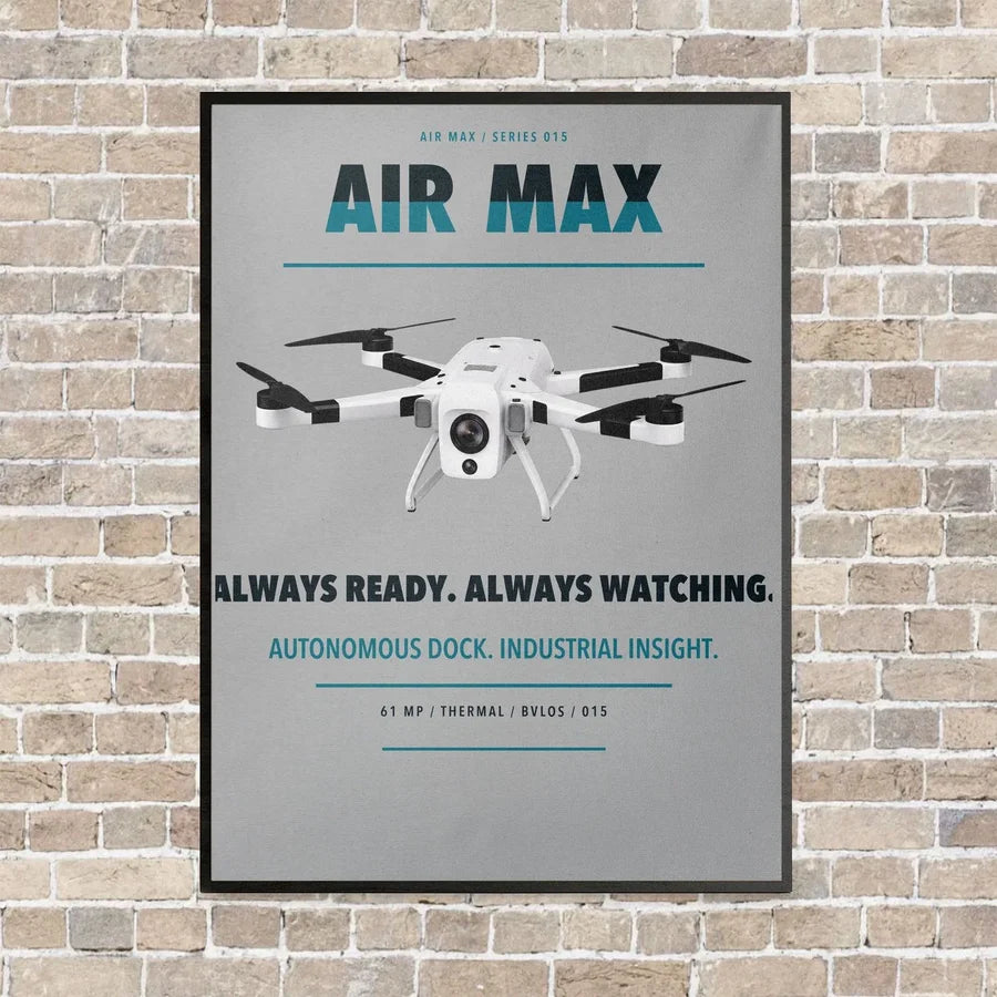 Percepto Air Max vertical canvas print - framed - light gray background