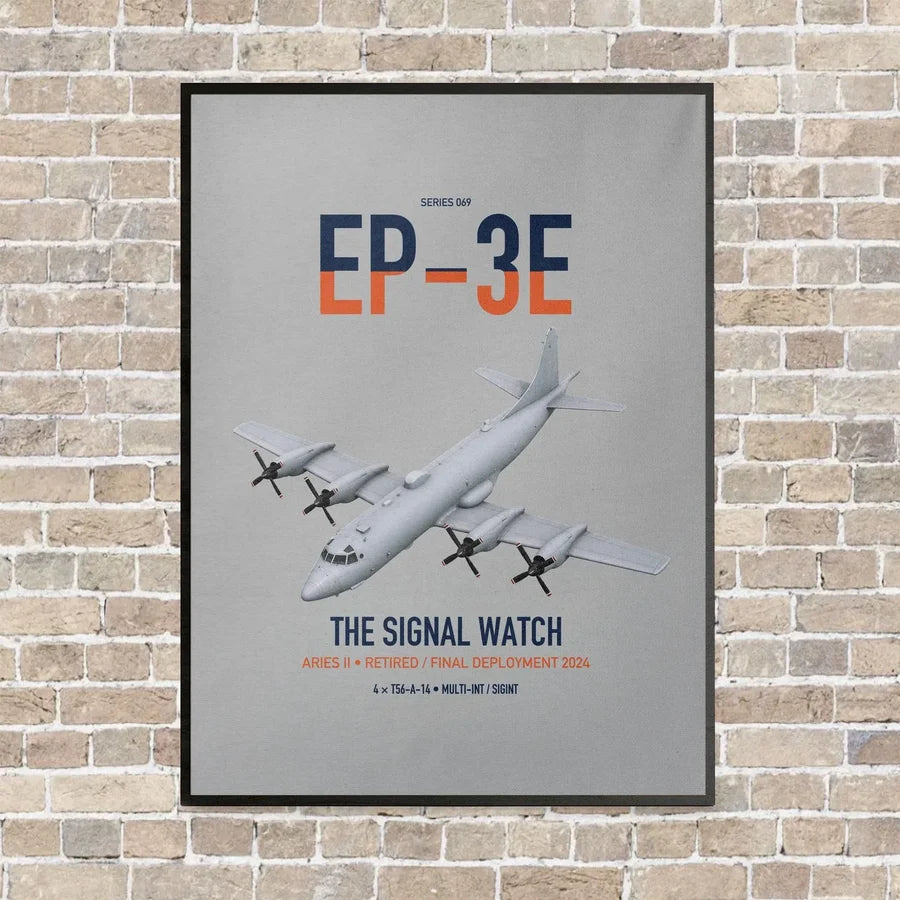 EP-3E ARIES II vertical canvas print - framed - light gray background
