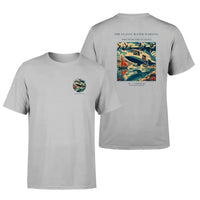 Thumbnail for VINTAGE G4280 - The Glassy Water Warning - Double-Side T-Shirt design on lightgray double side t shirt