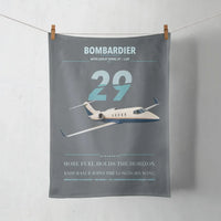 Thumbnail for Bombardier Learjet 29 design on gray towel