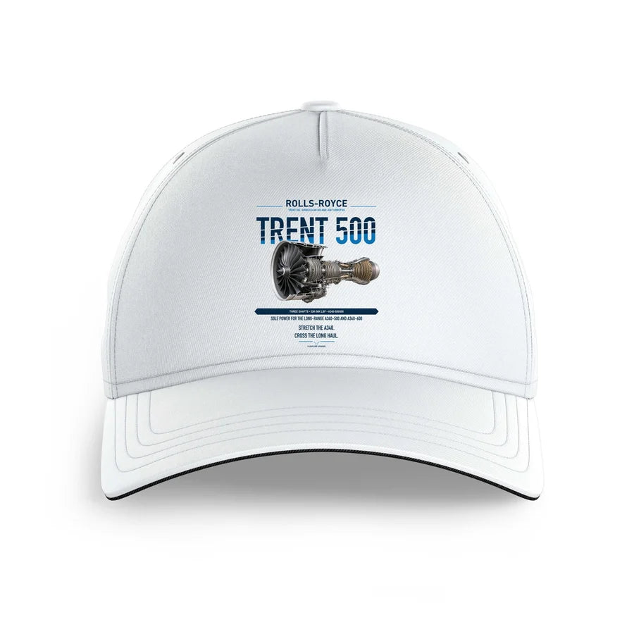TRENT 500 design on white printed hat