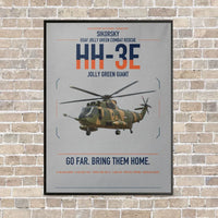 Thumbnail for Sikorsky HH-3E Jolly Green Giant vertical canvas print - framed - light gray background