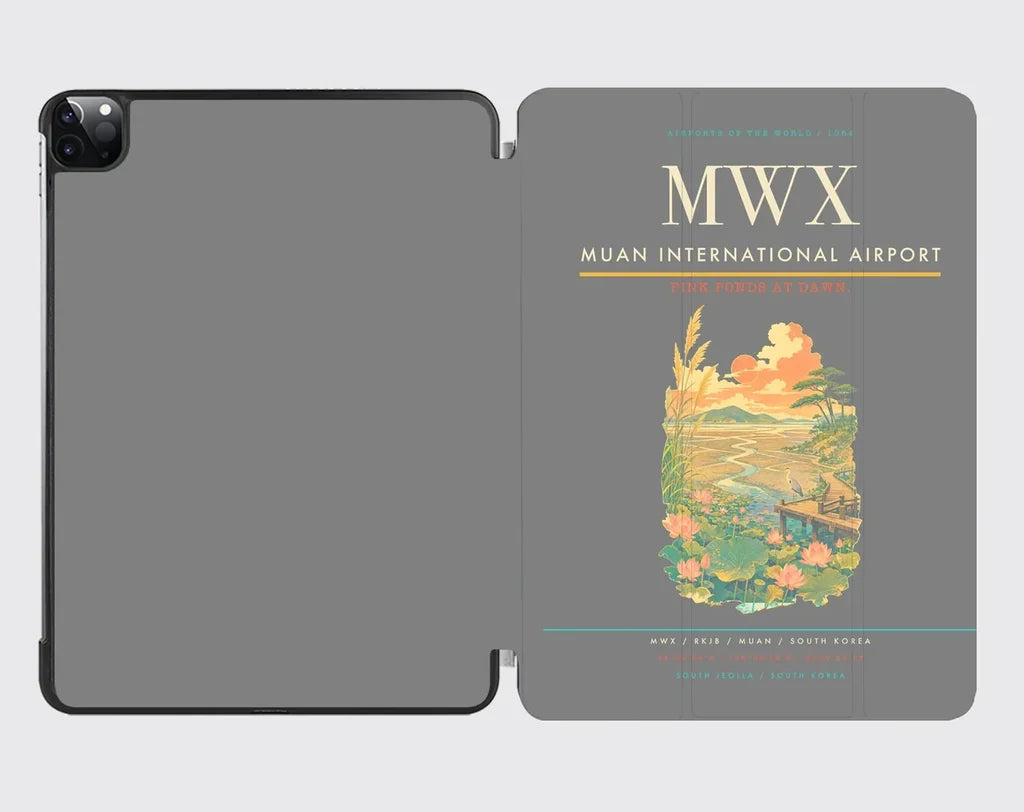 Muan International Airport (MWX) design on gray ipad tablet case