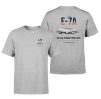 Thumbnail for E-7A Wedgetail design on light gray double-side t-shirt, double-side print