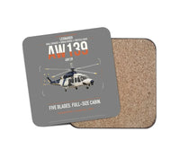 Thumbnail for Leonardo AW139 design on gray 1 piece coaster