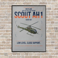 Thumbnail for Westland Scout AH1 vertical canvas print - framed - light gray background