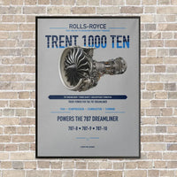 Thumbnail for TRENT 1000 TEN vertical canvas print - framed - light gray background