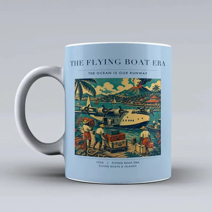 VINTAGE G4055 - The Flying Boat Era - Ceramic Mug design on lightblue