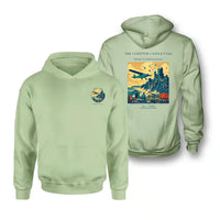 Thumbnail for VINTAGE G4447 - The Clifftop Castle Pass - Double-Side Hoodie design on lightgreen double side
