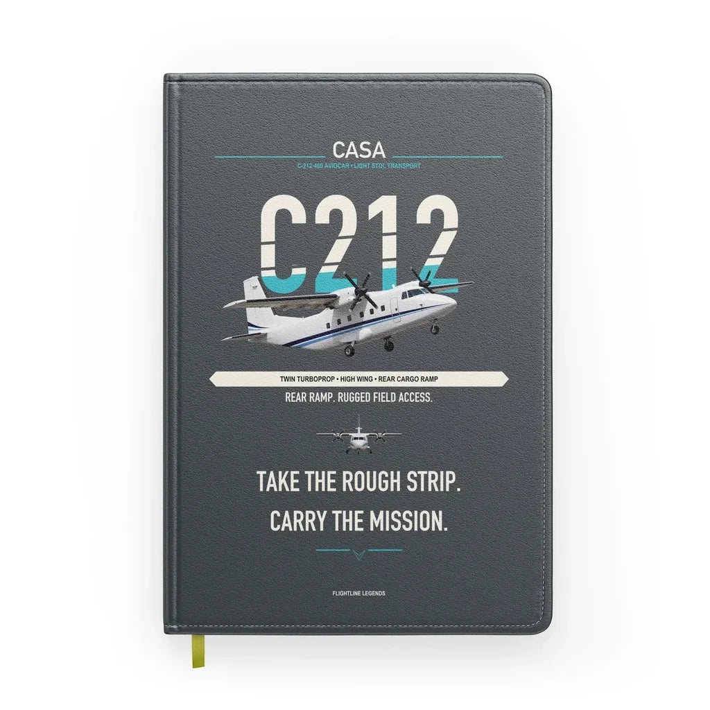 CASA C-212-400 Aviocar design on gray notebook