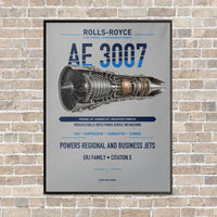 Thumbnail for AE 3007 vertical canvas print - framed - light gray background