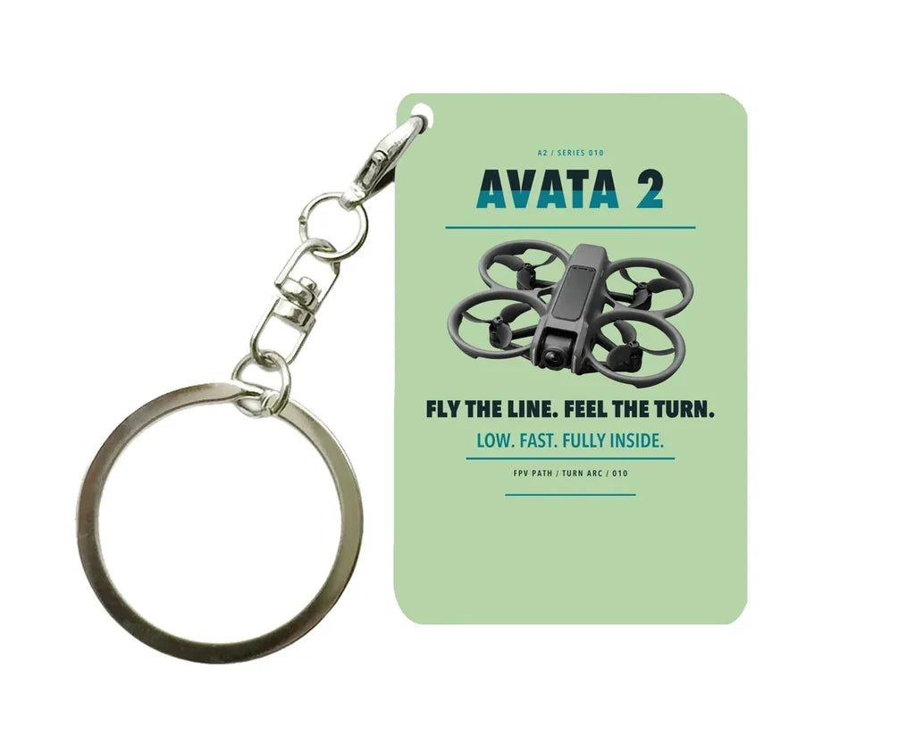 DJI Avata 2 Key Chain design on light green key chain
