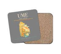 Thumbnail for Umeå Airport (UME) design on gray 1 piece coaster