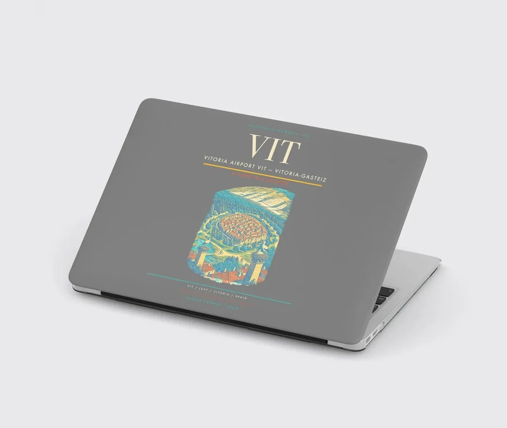 Vitoria Airport (VIT) design on gray MacBook case
