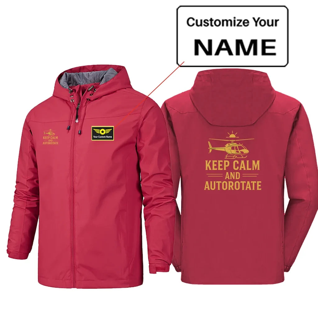 Keep Calm and Autorotate Designed Rain Jackets & Windbreakers - view 11