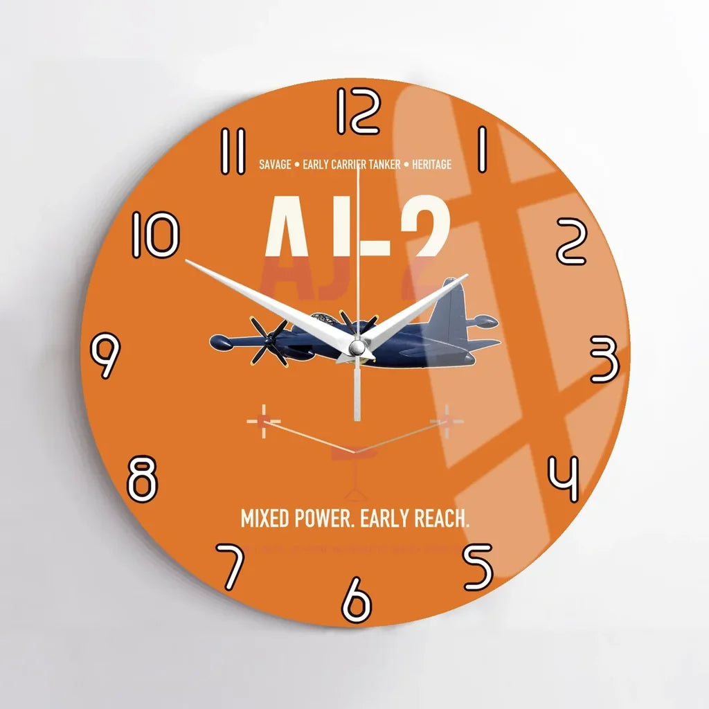 AJ-2 Savage Tanker design on orange no frame wall clock
