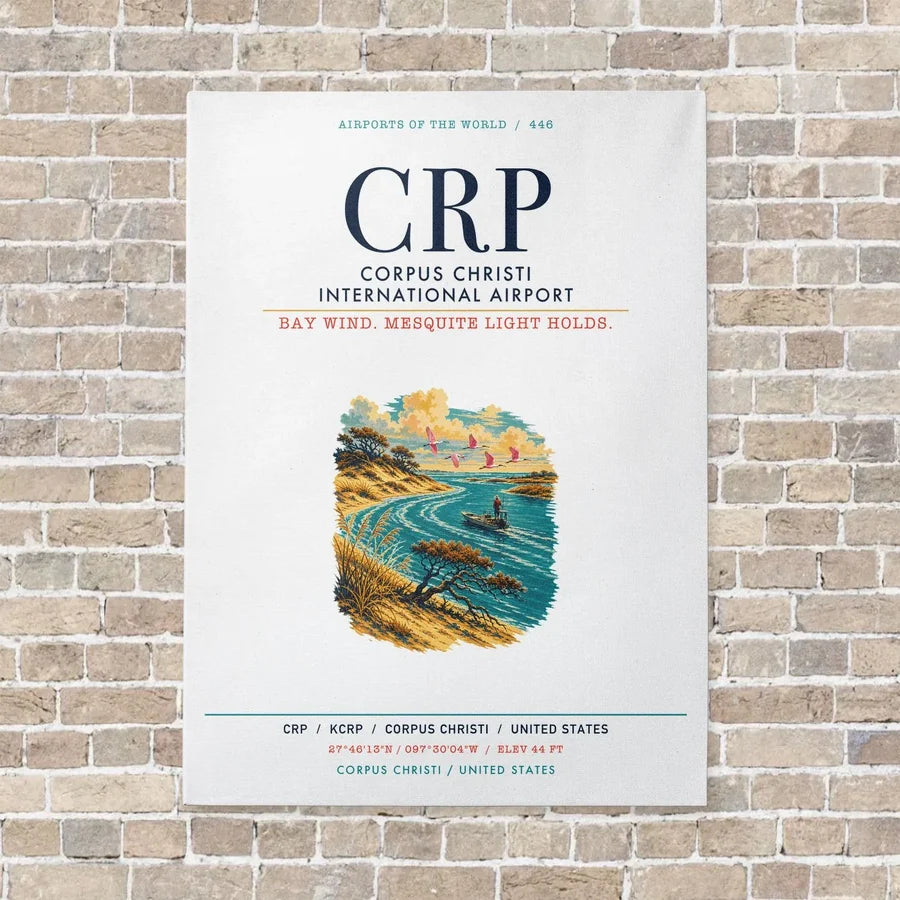 Corpus Christi International Airport CRP vertical canvas print - no frame - white background